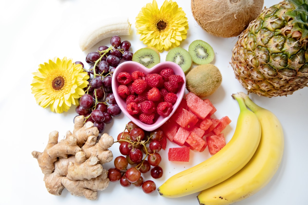 Colorful vegetables and whole grains